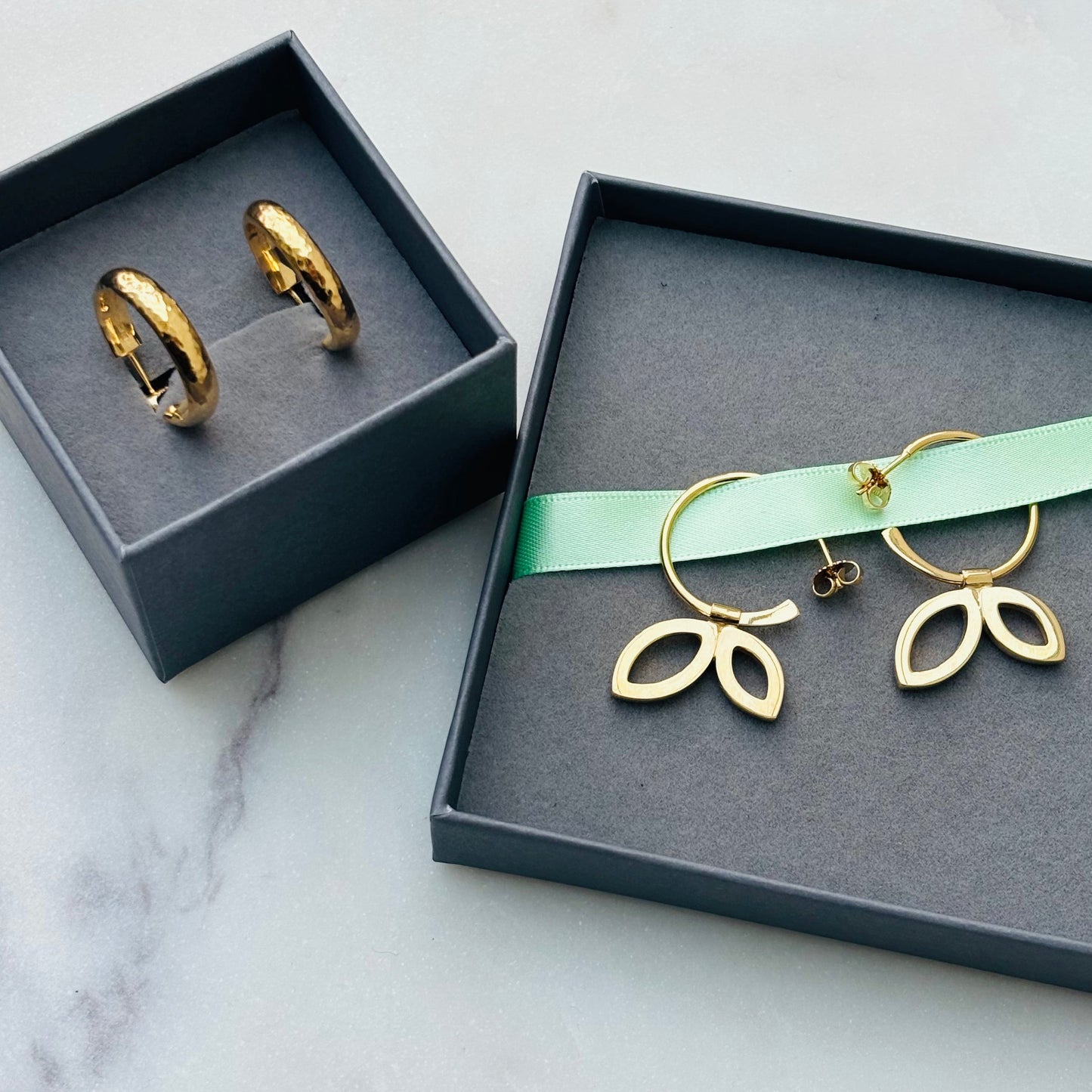 Bombe hammered hoop earrings