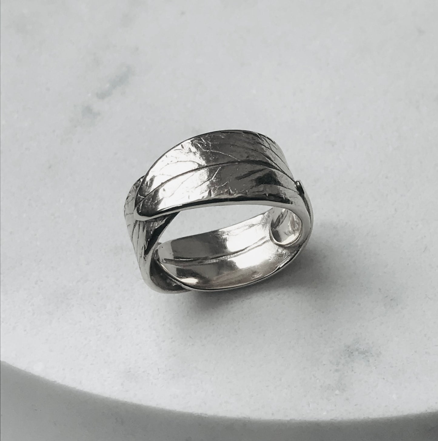 Silver Vervain leaf ring