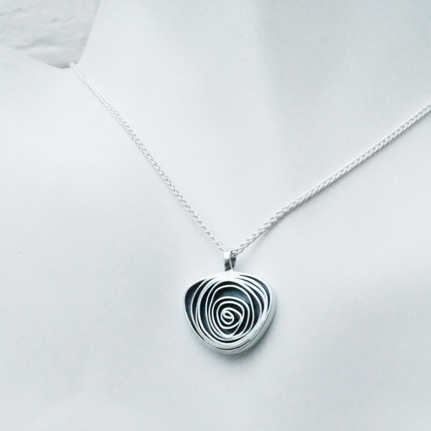 Spiral Pendant oxidized silver