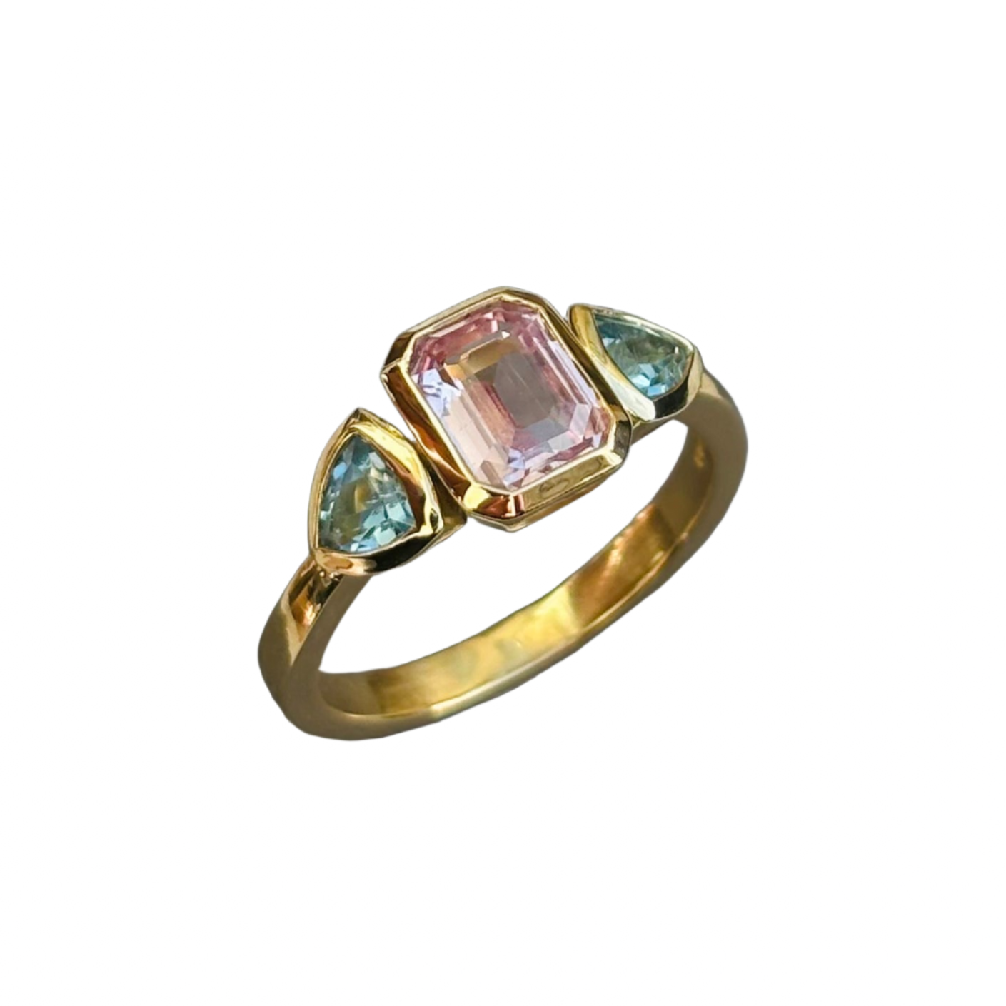18ct Pink Sapphire and Aquamarine ring