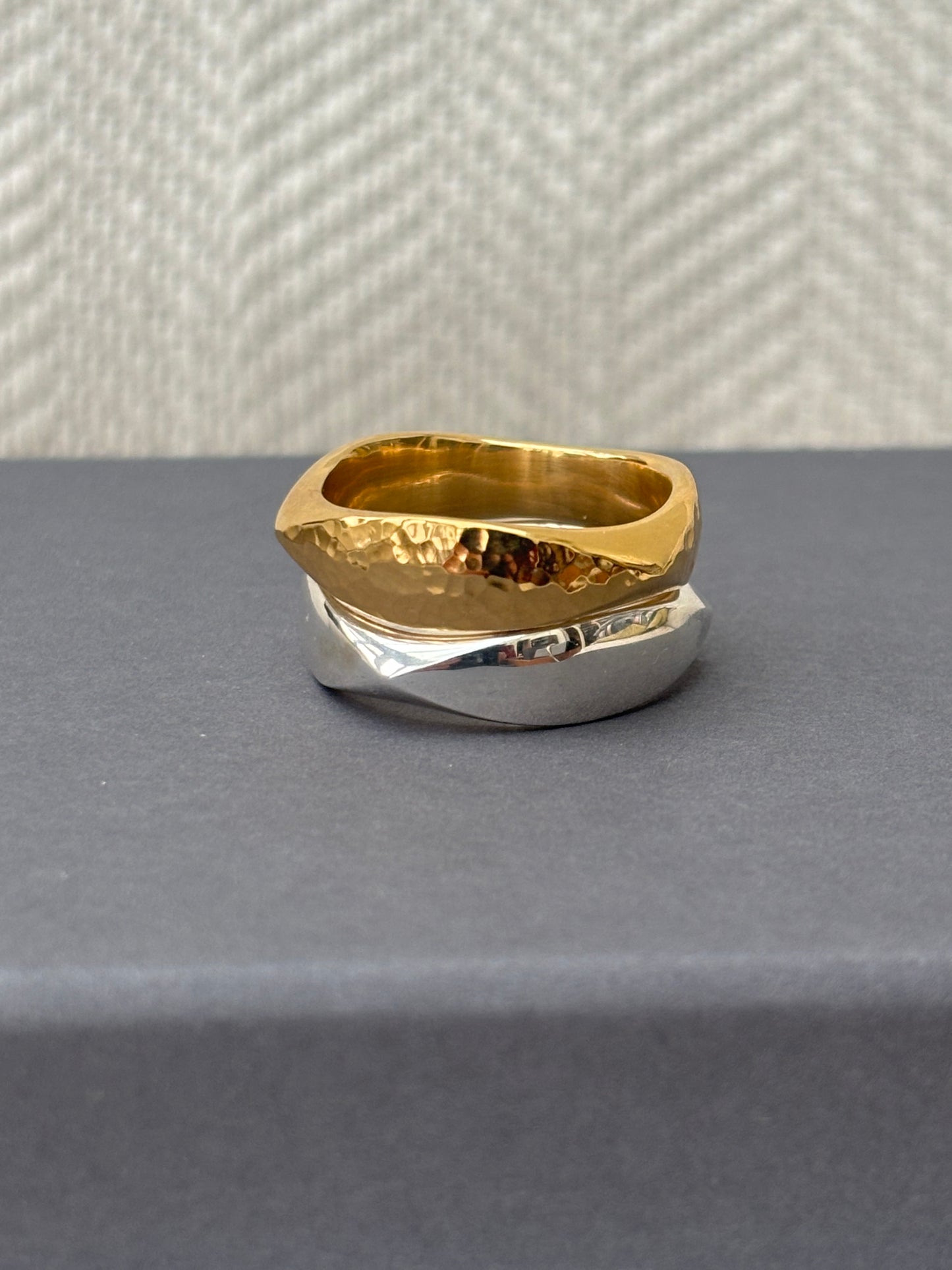 Wide Flow ring silver or gold vermeil