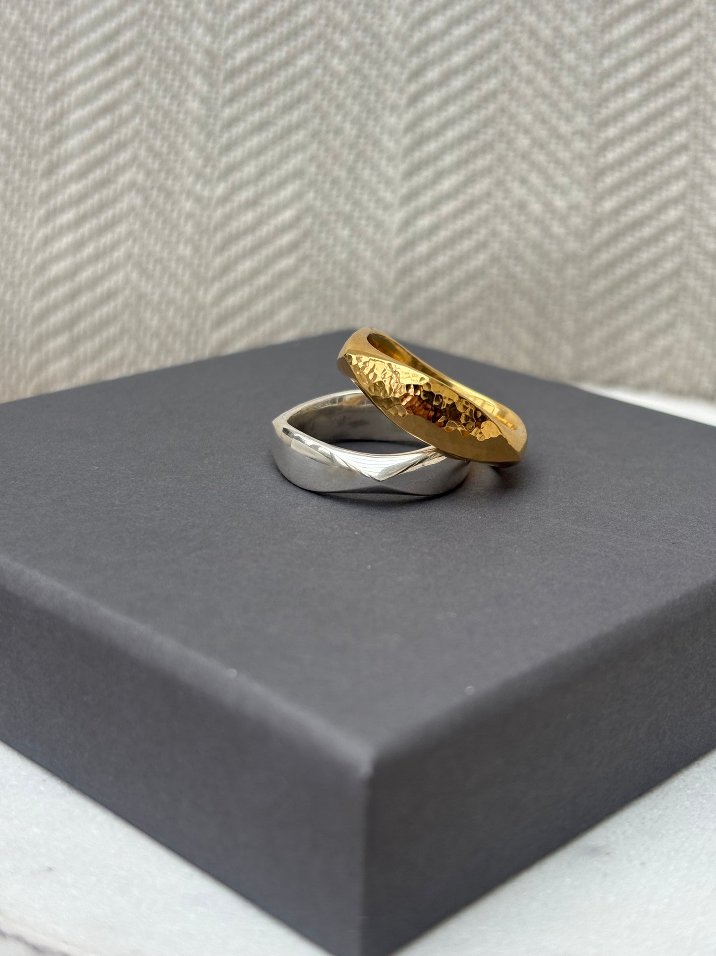 Wide Flow ring silver or gold vermeil