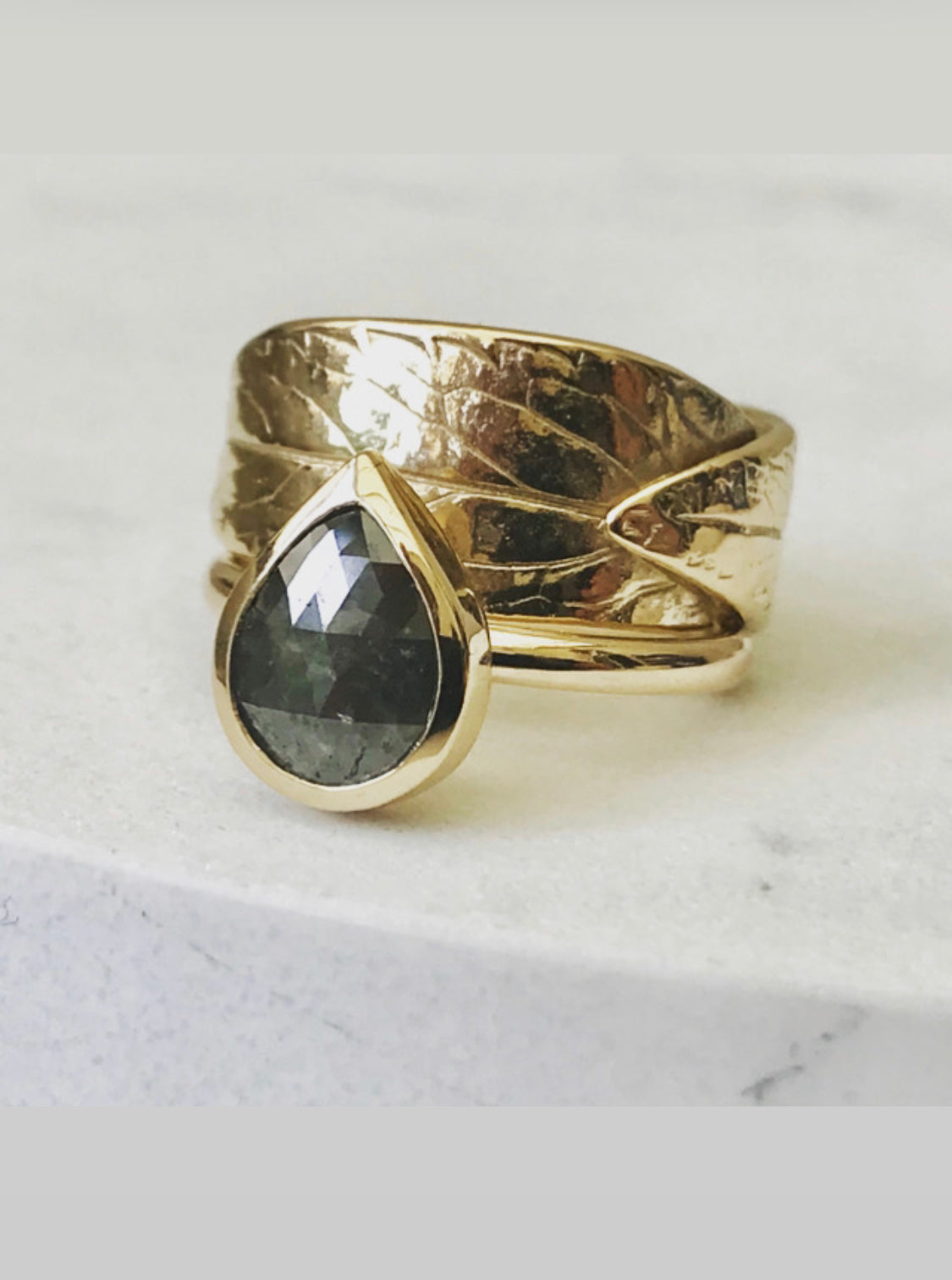 9ct Gold Vervain Leaf ring