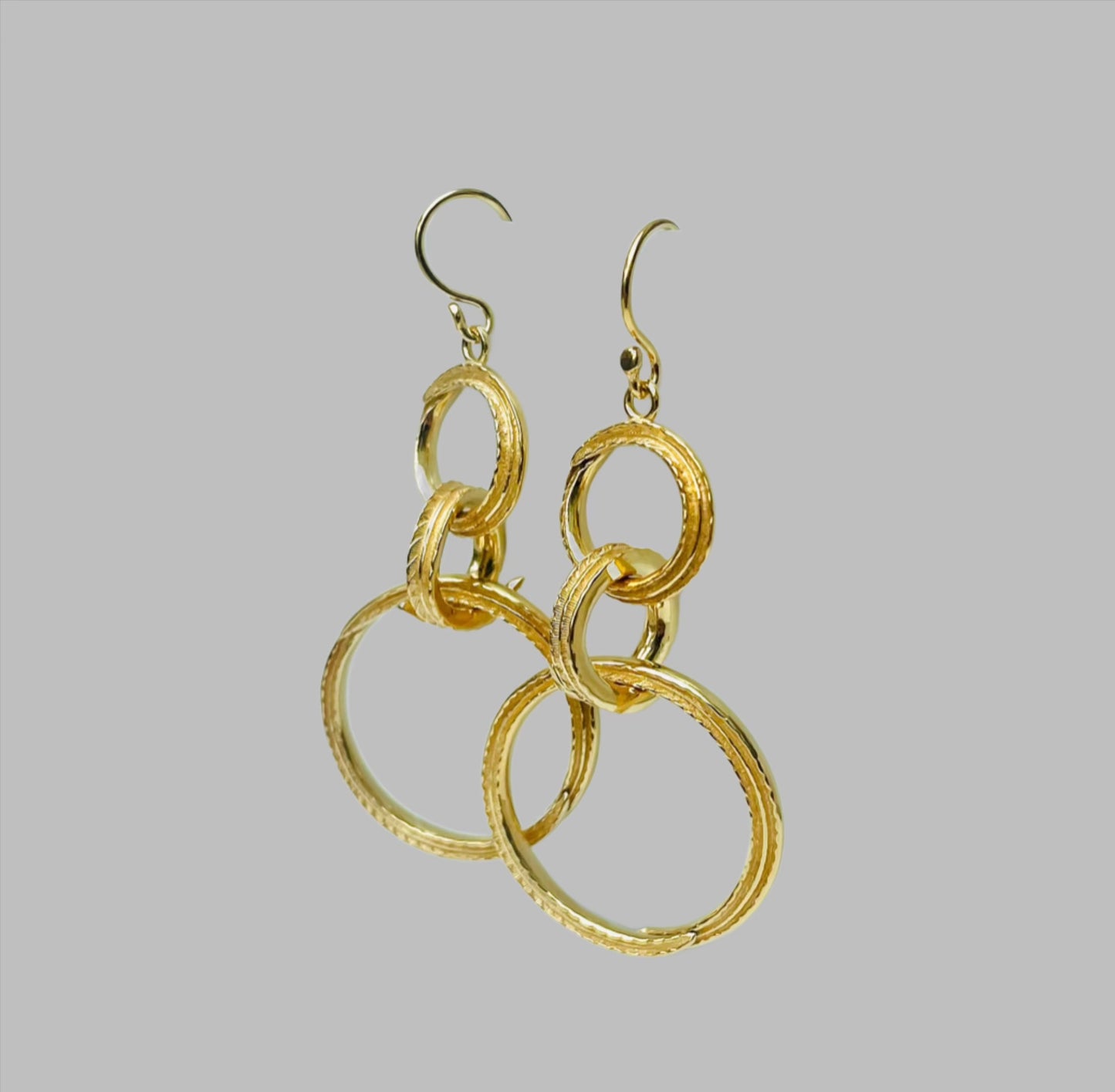 Long Leafy Circle Earrings