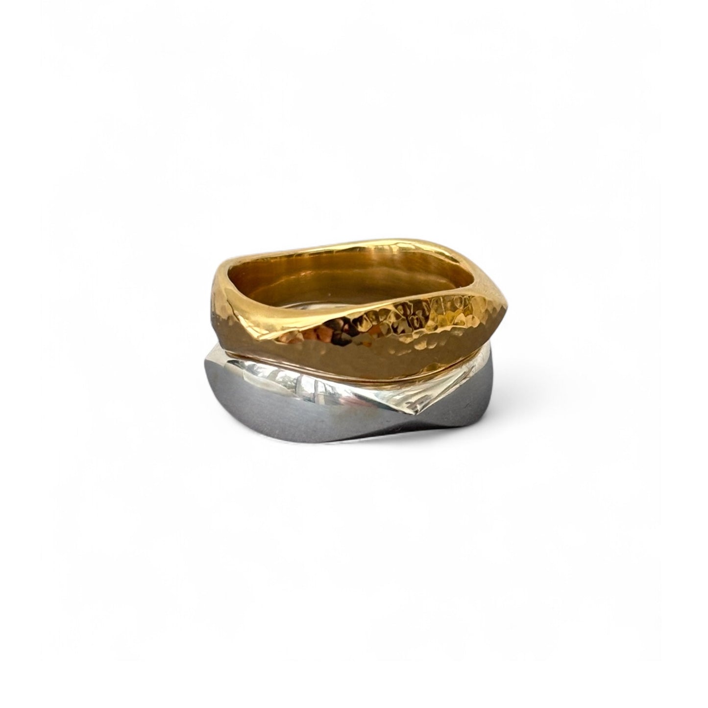 Wide Flow ring silver or gold vermeil