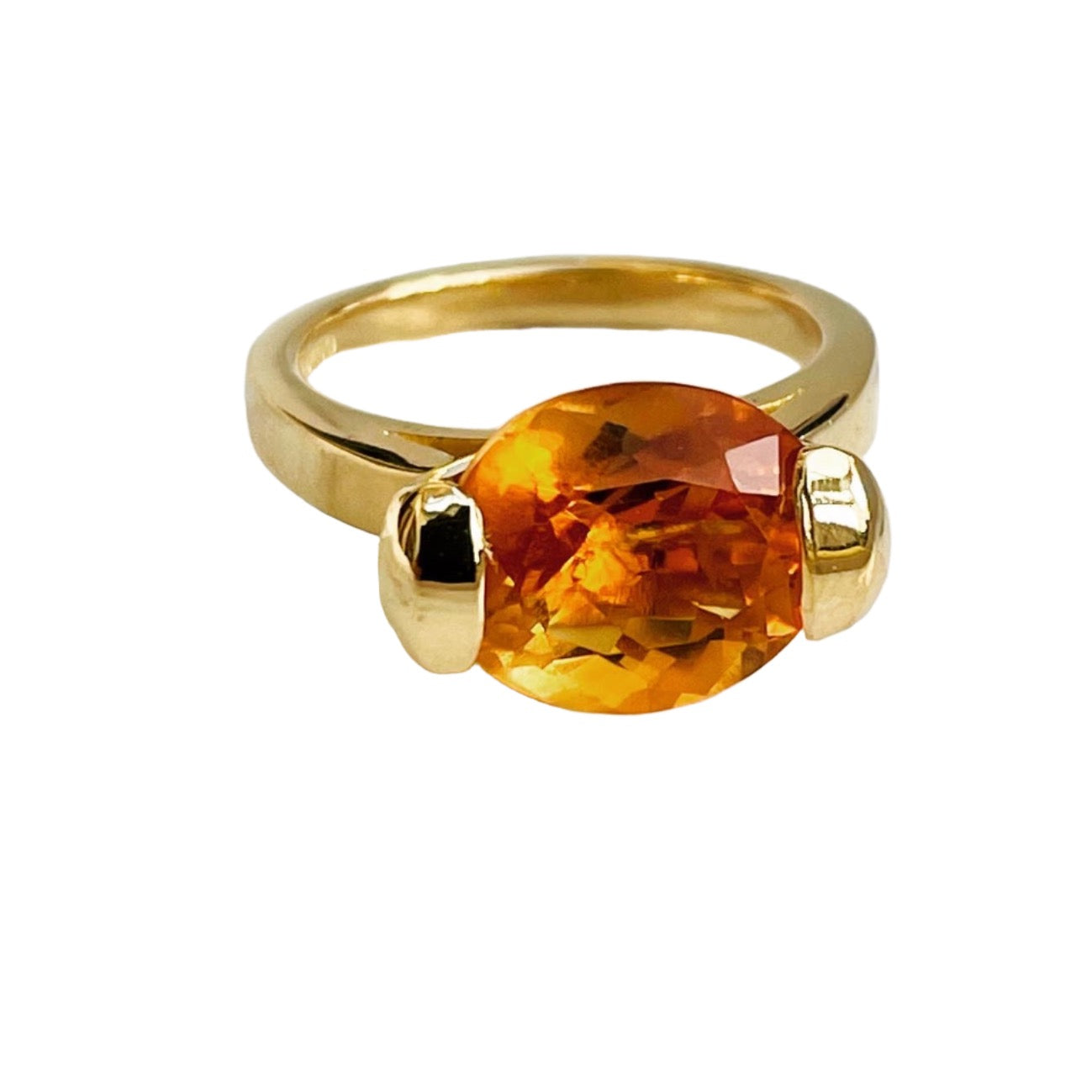 9ct gold oval gemstone ring